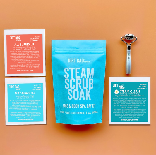 Spa Kit -Facial Steam, Body Scrub, Bath Soak, Facial Roller