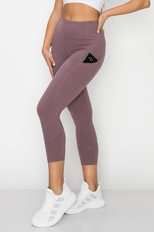 High Waist Capri Yoga Pants With Side Pockets