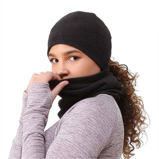 Fleece Neck Warmer - Double Layer Fleece - Black